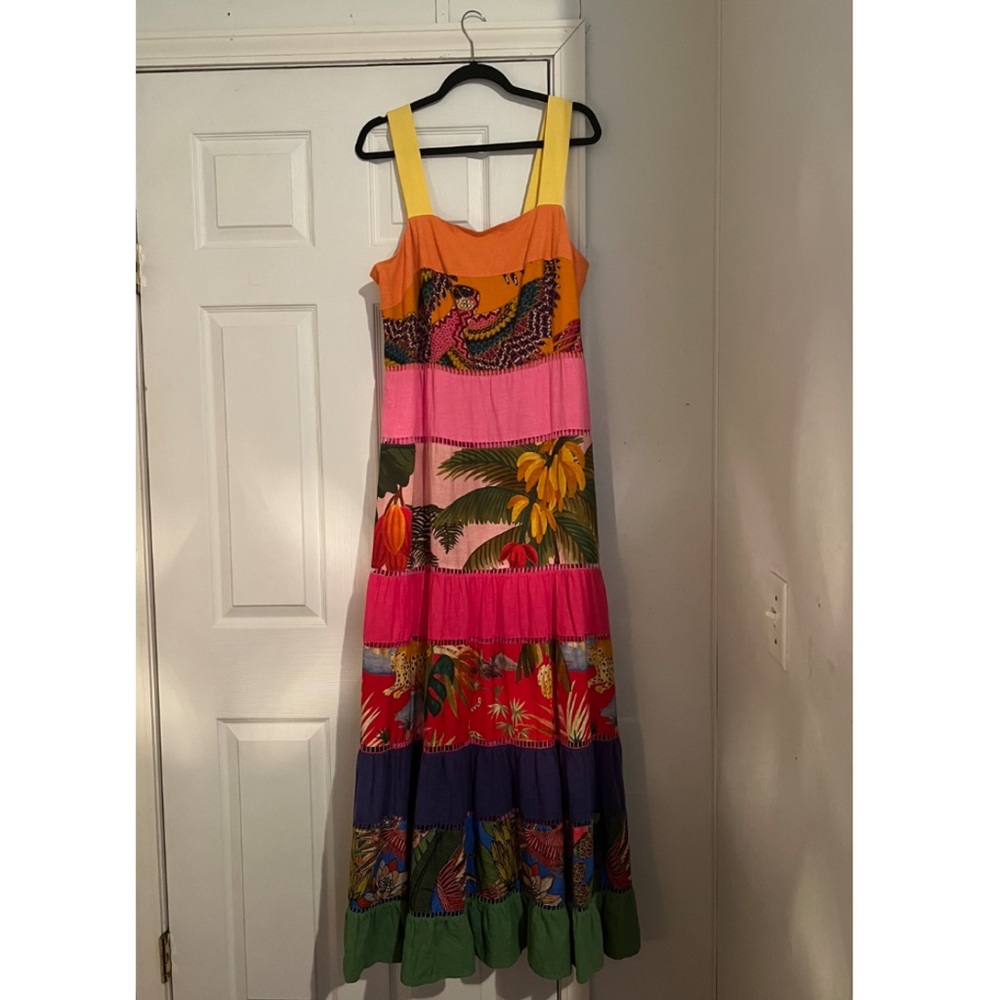 Farm Rio Rainbow Mixed Print Maxi Dress